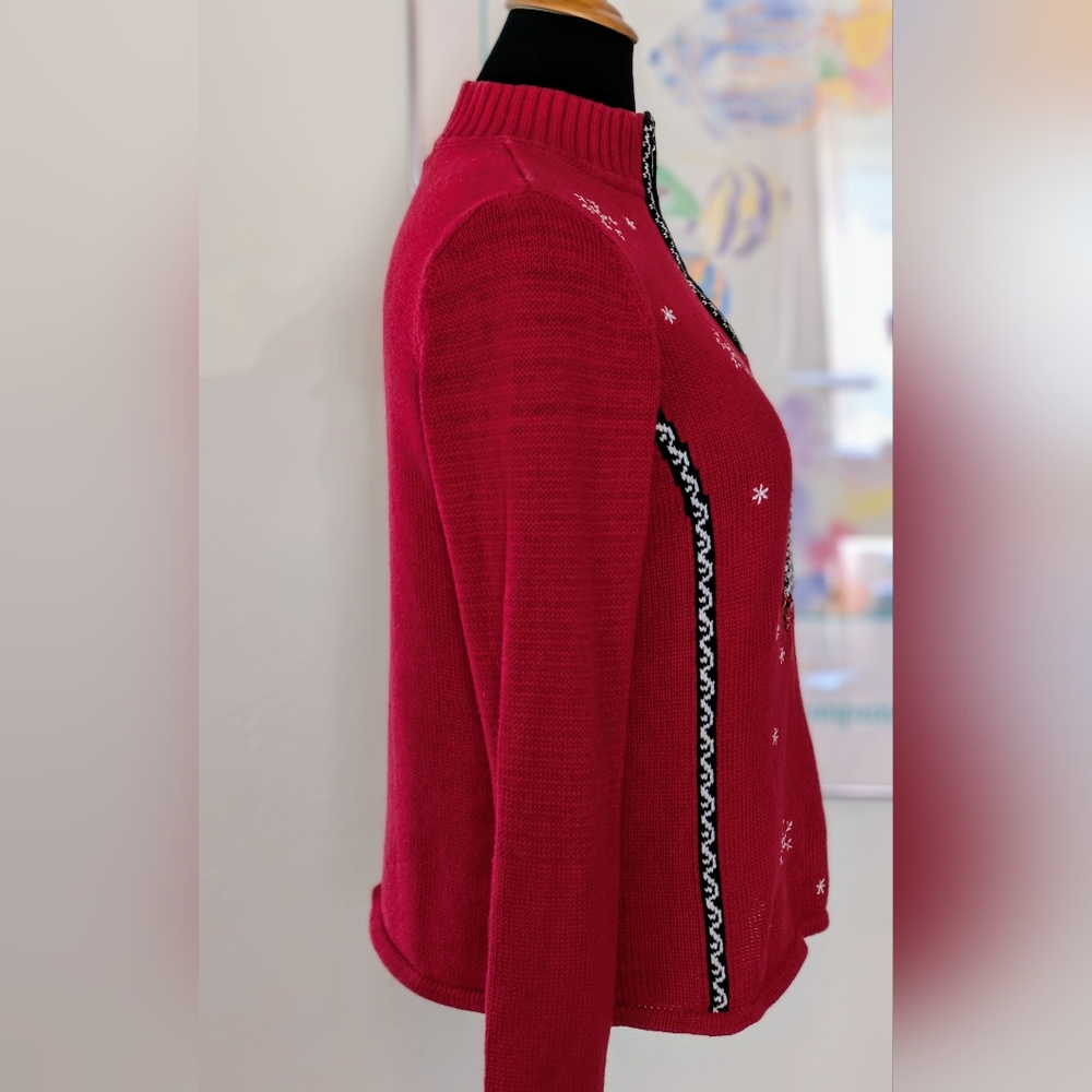 Scottish Terrier Houndstooth Pattern Sweater Small - image 5